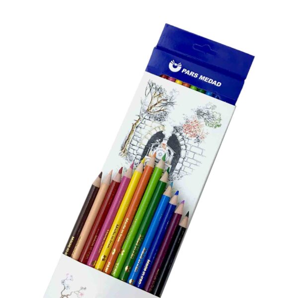 مداد رنگی پارس مداد 12 تایی Pars medad 12Color pencil Cardboard box | لایف رایان